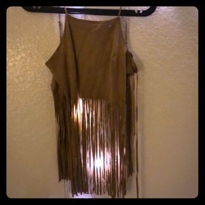 Hippie boho fringe crop top